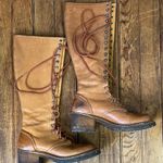 Vintage 1970s women’s Bort Carleton Brown Leather tall Lace Photo 0