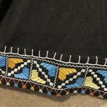 Theme Dress Womens Sz L Black Embroidered Flowy Long Sleeve Boho Vneck Midi Size L Photo 4