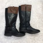 Marc Fisher Audrey Leather Riding Boots Black Cognac 9 Photo 0