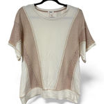 BKE  Buckle Ivory and Beige T Shirt Blouse - Size Small Photo 0