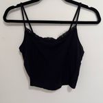 Gap  Stretch Crop Basic Cotton Black Cami Tank Top Women’s Sz S GUC Photo 1
