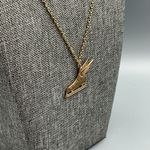 Handmade Vintage Winged Ice Skate Multi Gold Tone Necklace New Chain Unisex Photo 4