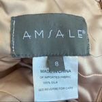 AMSALE Blush Pink Halter Mini Dress Bridesmaid Rose Detail Size 8 G577C Photo 5