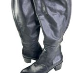 Diane Von Furstenberg DVF Diane Von Furstenburg black leather heeled back zip boots size 7.5 M Photo 2