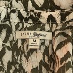 Jachs Girlfriend  size medium Olive army green and White Patterned Blouse Photo 3