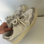 VEJA V-90 Leather and Suede Sneakers in Gravel White Photo 1