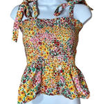 J.Crew  flower print smocked Peplum Top‎ Photo 0
