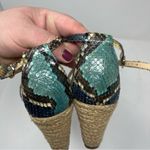 Alexandre Birman  Leather snake embellished blue Print Espadrilles sz 9.5 Photo 8