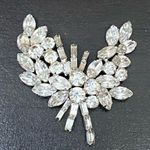 Vintage Unsigned Clear Rhinestones Pave Silver Photo 5