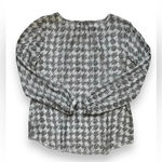 White House | Black Market  Houndstooth Print Silk Blouse Photo 5