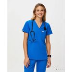 FIGS  Catarina Women's Scrub Top Blue Medical Nurse Doctor Healthcare‎ Medium Photo 7