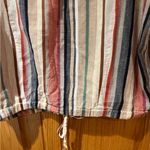 Westport Linen Tropic Striped Button Down Drawstring Waist Shirt Top Size Medium Photo 5