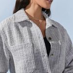 Francesca's Moriah Tweed Light‎ Blue Shacket NWT Photo 2