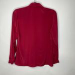 Vintage Burgundy Maroon Blouse Sz 12 Medium Red Photo 5