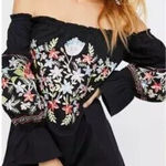 Free People  Oversized Fleur Du Jour Floral Embroidered Boho Tunic‎ Dress Sz S Photo 0