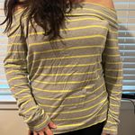 Banana Republic  Gray and Yellow Striped Off-Shoulder Top Photo 1