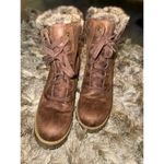 Steve Madden Brown Combat Boots with Fur Photo 1
