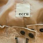 Ecru  Suede Tan Collarless Moto Zip Up Jacket Zippered Pockets & Sleeves Size XL Photo 9
