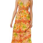 Farm Rio Orange Tropical Tiered Maxi Dress Women’s XS Photo 0