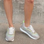 Schutz Penny Grey & Green Sneakers Photo 0