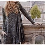 Boden 8L 12L Leopard Animal Print Tunic Swing Dress Gray Stretch Knit Jersey Top Size 8 Photo 0