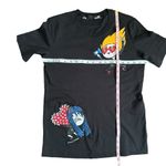Love moschino Rare Womens Size 4 Black Graphic Embroidered Tee Photo 4