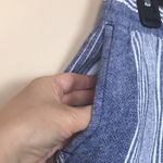 Old Navy  Women’s Linen Blend Striped Blue White Pull On Straight Leg Pants Photo 3