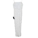 Lulus White Ruched Midi Dress with Pearl Accents NWT Size XS Bridal Midi Dress Photo 3
