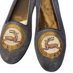 Wathne Vintage Blue Suede Embroidered Deer flats size 6 m Photo 6