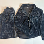 Aerie  Velvet Pajama Set! Button Up Top and Wide Leg Bottoms Size Small Photo 0