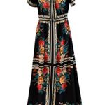 Lulus Trip to Tobago Maxi Dress Small Black Floral Off-the-Shoulder Vacation Photo 3