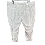 Old Navy Linen Crop Pant Women 2XL Bright White Pull On Elastic Waist Summer NEW Photo 2