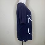 Baldwin KCUS Navy Blue V Neck T Shirt Distressed Tropical Sz Medium Photo 3