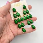 Amrita Singh  Green Faceted Resin Statement Earrings Photo 2