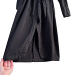 Monrow Asymmetrical Poplin Tie Shirt Dress in‎ Black 100% Cotton, Size Small Photo 10