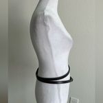 American Vintage Dark Brown Leather long skinny Belt with Buckle Photo 6