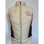 Harley Davidson Motor Cycles Womens S Cream Puffer Vest 2006 Retro White Photo 1