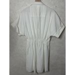 ZARA White Shirt Dress Button Front Elastic Waist Short Sleeve XL Casual Minimal Photo 7