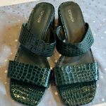 Topshop  Faux Croc Mules Sandals in Green great condition Photo 0