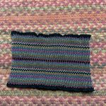 CHEVRON RAINBOW KNIT RUCHED TUBE CROP TOP Black Size XS Photo 1