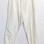 Antik Batik Pleat Front High Waisted Slim Straight Trouser White Size Small Photo 0