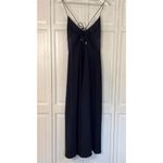 C/MEO COLLECTIVE  spaghetti strap silk detail jumpsuit size large navy Photo 12