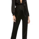 Mac Duggal  NEW Size 10 Black Front Twist Puff Sleeve Deep V Jumpsuit Style 2647 Photo 0