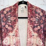 Anthropologie Natalia Floral Intarsia Cardigan Sweater Sz S Akemi Kin open front Photo 1