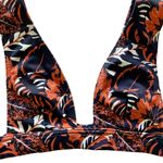 Nasty Gal Leaf Print V-Neck Beach Swimwear Bikini Top Size 2 NWT Photo 2