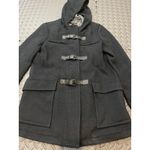 Theory Toggle Duffle Coat Wool Gray Black Plaid Interior Size P Small Photo 1