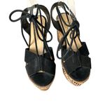 sbicca  Staycation Black Suede Ankle Lace Up Platform Wedge Sandal size 10 Photo 3