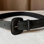 Gerard Darel Gray Nubuck Leather Belt 1.25" Made in France Gold Tone Buckle 30 Photo 0