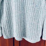Talbots Sweater Chunky Open Weave 100% Cotton Blue White Size Medium Photo 2