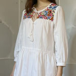 J.Crew  White Long Sleeve Dress with Floral Embroidery Photo 0